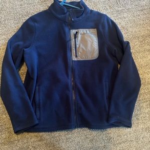 vineyard vines boys zip up fleece with pocket. Navy size L.